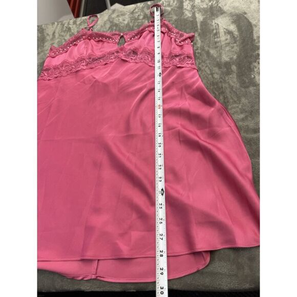 Danielle Guizio Pink Lace Beaded Slip Dress XL Babydoll Y2K Party Mini Sexy - Picture 15 of 16